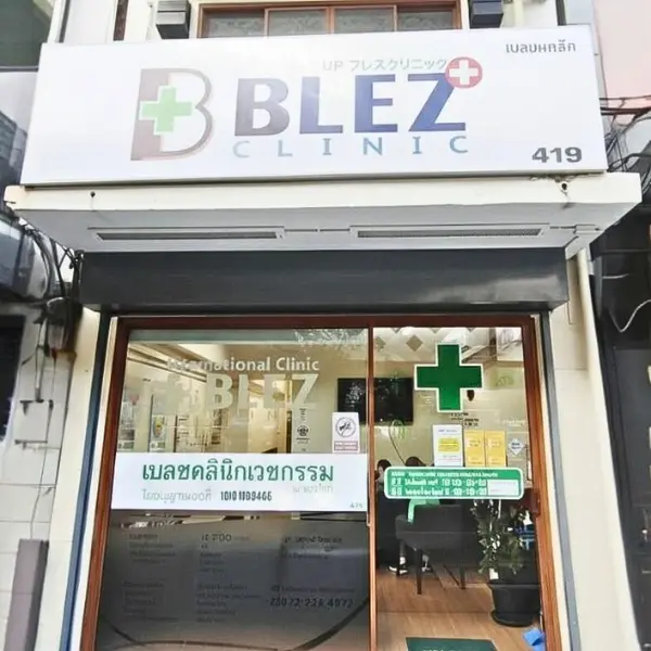 BLEZ Clinic exterior in Bangkok providing STI testing and consultations